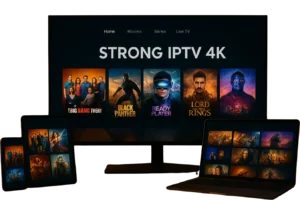 smart tv showing strong iptv 4k interface